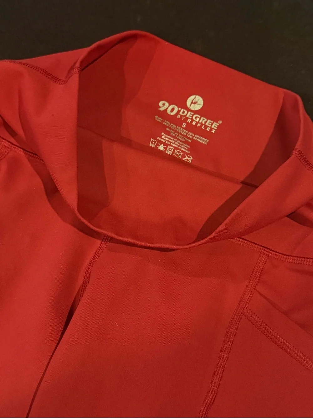 90 Degree Reflex Red High-Waist Leggings with Side Pockets